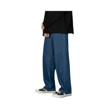 Imagem de Calças Jeans Longas Casuais Masculinas Em Cores Sólidas Azul Claro, Ci