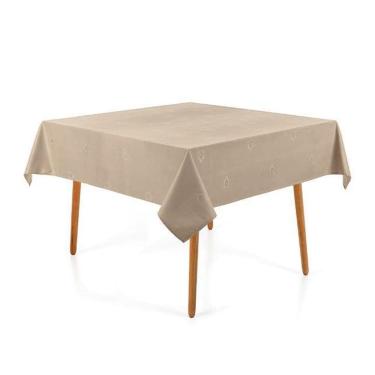 Imagem de Toalha Mesa Quadrada 8 Lugares Celebra Desiree Marrom