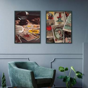 Imagem de Kit 2 Quadros Cartas De Tarot 33X24Cm