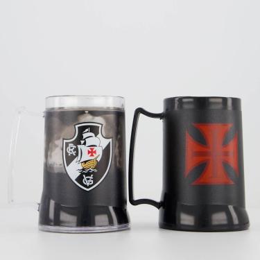 Imagem de Kit Com 2 Canecas em gel Vasco Preto-Unissex