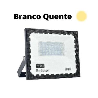 Imagem de Refletor Holofote Led 30w Branco Quente Prova D'agua Bivolt Jardim - A