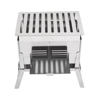 Imagem de RiToEasysports Fogão de Barraca, Fogão de Acampamento Dobrável de Aço Inoxidável para Churrasco Com 3 Modos para Piqueniques Ao Ar Livre Mochila (21 * 13 * 19cm)