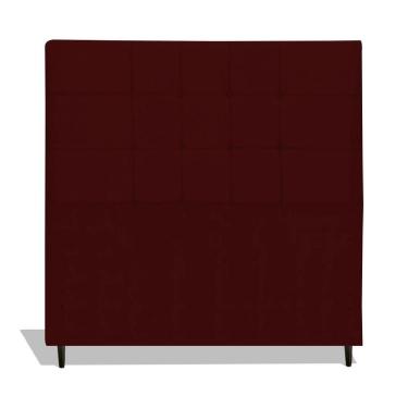 Imagem de Cabeceira Estofada Box Casal Queen Size Encosto Para Cama Maveric 164x126 Cm Marsala