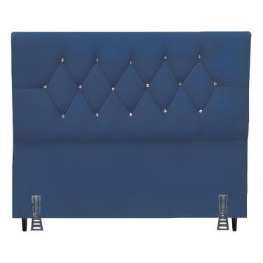 Imagem de Cabeceira Para Cama Box King 195 Cm Brenda Com Frame Suede Azul Marinho