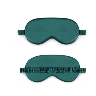 Imagem de Máscara Olho Seda Simulada Dupla Face Confortável Respirável Dormir Enrolada Presente Multicolorido Verde