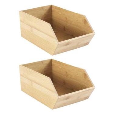 Imagem de Kit 2 Caixas Empilhavel 6,4L Cozinha Organizadora Ou Keep