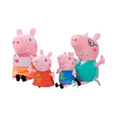 Imagem de Conjunto De Brinquedos De Pelúcia Peppa Pig 4 Peças Família George Din