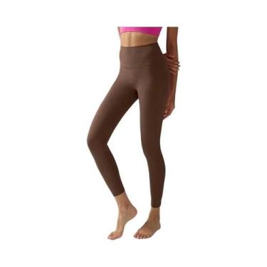 Imagem de Calças De Yoga Sem Costura De Cintura Alta Com Efeito Levanta Bumbum E