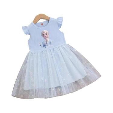 Imagem de Vestido Da Princesa Elsa Frozen Para Meninas, Vestido De Verão Com Man