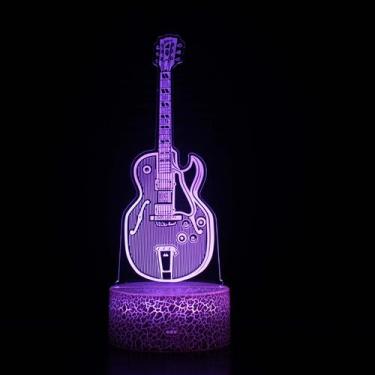 Imagem de Candeeiro de mesa 3D, guitarra elétrica, violino, luz ambiente LED - T