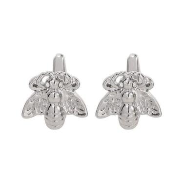 Imagem de Cufflinks Silver Bee para homens, design elegante inspirado em animais