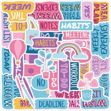 Imagem de Adesivos de agenda, 50 peças, programação semanal colorida, impermeáve