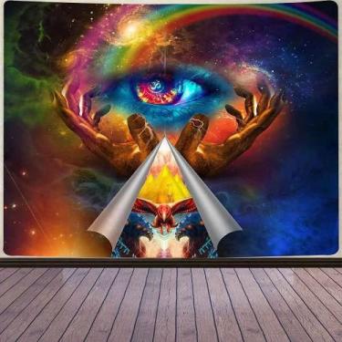 Imagem de Tapeçaria Olho de Horus Egípcia 150cm x 130cm - Fibra Química - yiweis