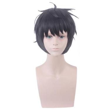 Imagem de Peruca Cosplay Sakuragawa Kurou Inference Anime Preta 30cm - taiyuanke