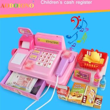 Imagem de 18 peças de carrinho de compras de brinquedos com caixa regi - Gloome 