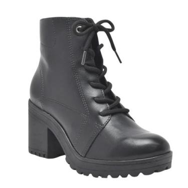 Imagem de Coturno Via Marte Cano Curto Salto Médio Feminino Preto, Preto, 36