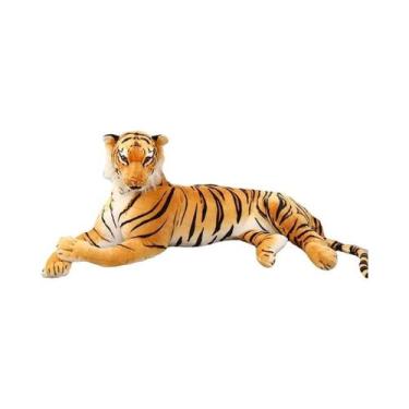 Imagem de Brinquedo De Pelúcia Gigante Tigre Branco Jaguar, Boneco De Animal Sel