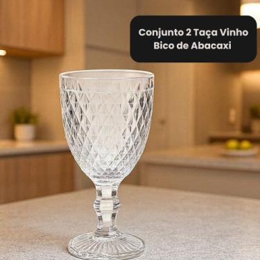 Imagem de Conjunto 2 Taça Vinho Bico de Abacaxi Transparente - WELLMIX