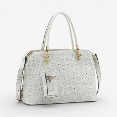 Imagem de Bolsa Feminina Chenson Mão Monograma Luxo Off White-Feminino