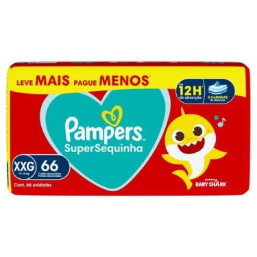 Imagem de Fralda Pampers SuperSequinha Baby Shark Hiper XXG 66 unid