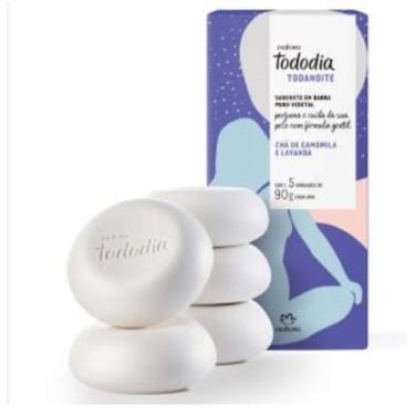 Imagem de Sabonete em Barra Puro Vegetal Tododia com 5 Un 90 gr cada, Chá de Cam
