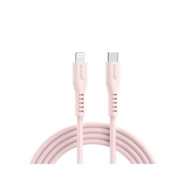 Imagem de Cabo Usb-c P/ Lightning Mfi Em Silicone, 1,5m Rosa