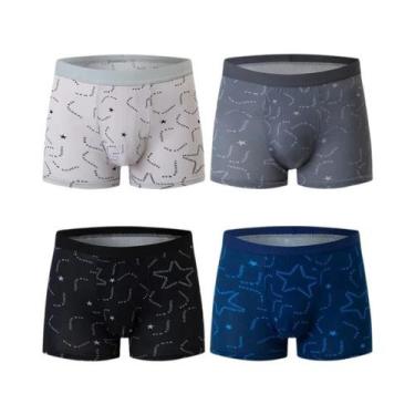 Imagem de Calções De Banho Masculinos plus Size Estampados, Conjunto De 4 Peças,