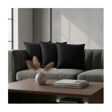 Imagem de Kit 04 Capas Almofada Suede Sortido Promoção Veludo Sala - kaled, Pret