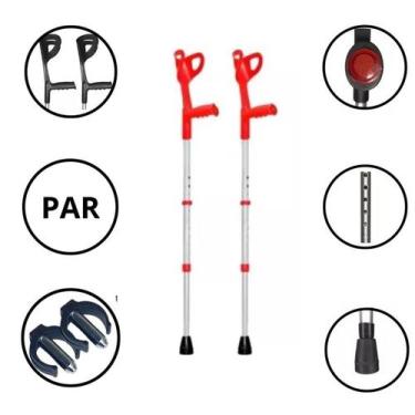 Imagem de Bengala Muleta Canadense Regulável Altura Braço 120kg PAR - Procorpus 