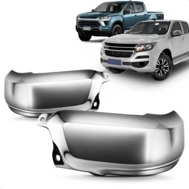 Imagem de Par Ponteira Parachoque Traseiro S10 2017 a 2025 Cromado - BEPO