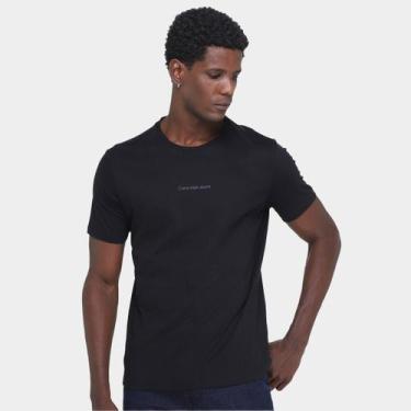 Imagem de Camiseta Calvin Klein Jeans Logo Masculina, Preto, M