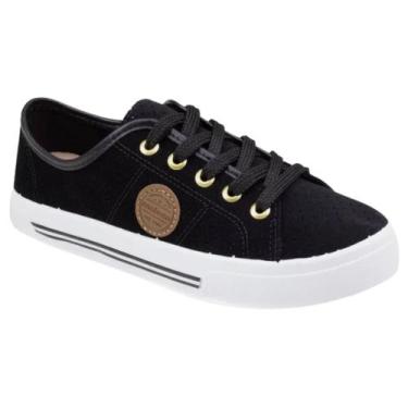Imagem de Tênis Moleca Feminino Casual Cadarço Preto, 35