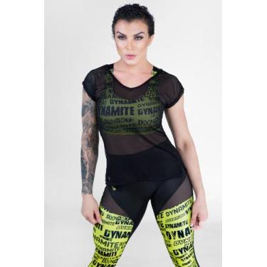 Imagem de Blusa Jet Mesh arrastão preta Dynamite, P, Preto