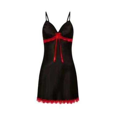 Imagem de Pijama Feminino De Renda Em Seda Gelada, Camisola Sexy Com Alças, Roup