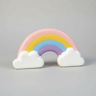 Imagem de Cofrinho Cofre Arco Iris De Ceramica Enfeite De Mesa - Hp Decor