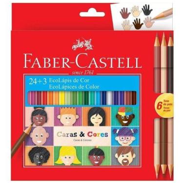 Imagem de Lapis De Cor Faber Castell 24 Cores + 3 Lápis Tom De Pele