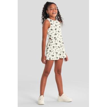Imagem de Macaquinho infantil menina florido em cotton Brandili, Natural, 4