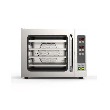 Imagem de Forno Industrial Elétrico para Panificação Prática Miniconv SV Inox com Kit 4 Assadeiras 220V