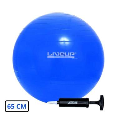 Imagem de Bola Premium Suiça para Pilates 65cm Azul com Bomba de Inflar - LiveUp
