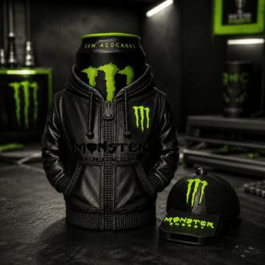 Imagem de Porta Lata para Energético Monster 473ml + Abridor - Modelo Moletom - 