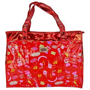 Imagem de Bolsa Feminina Sacola Praia Transparente Candy Vermelho CBRN17225