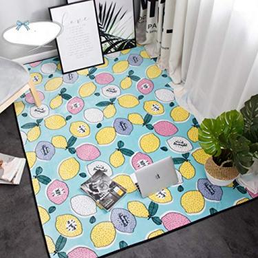 Imagem de Diumy Tapetes macios e respiráveis, tapete de pelúcia grosso para nariz, tapete antiderrapante para sala de estar tatami, tapete infantil para engatinhar - D 120 x 190 cm (47 x 75 polegadas)