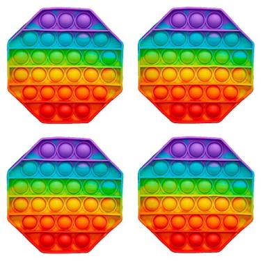 Imagem de Kit 4 Pop-it Fidget Toy Bolha Anti-Stress Losango Colorido