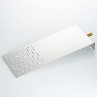 Imagem de Torneira para banheira de alta pressão quadrada em aço inoxidável cromada, branca