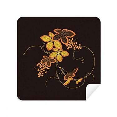 Imagem de Pintura japonesa marrom flor óculos pano pano pano pano limpeza de tela tecido camurça pacote com 2