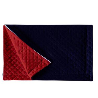 Imagem de Porta Travesseiro Azul Marinho vermelho Avulso Dupla Face