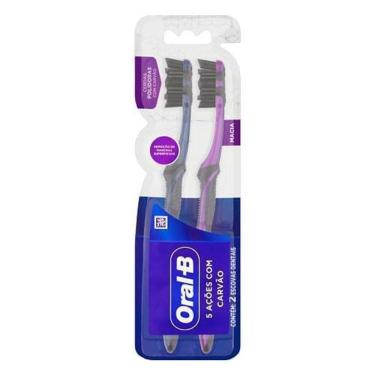 Imagem de Escova Dental Oral B Complete Charcoal 5 Ações Com Carvão 2 Un