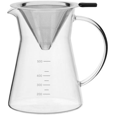 Imagem de KANNE CAFETEIRA COM FILTRO 15x14x11cm 500ml BOROSILICATO TRANSP