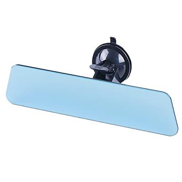 Imagem de CHUANGLIN Espelho retrovisor sem moldura com ventosa adesiva, espelho retrovisor antirreflexo azul espelhado, caminhão, carro, endoscópio de navio, tamanho 28 x 7 cm