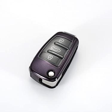 Imagem de CSHU Soft TPU Car Key Case Cover Keychain Ring Key Bag Men Women's Key Holder Key Chain, Fit For Audi A1 A3 A4 A5 Q7 A6 C5 C6,black